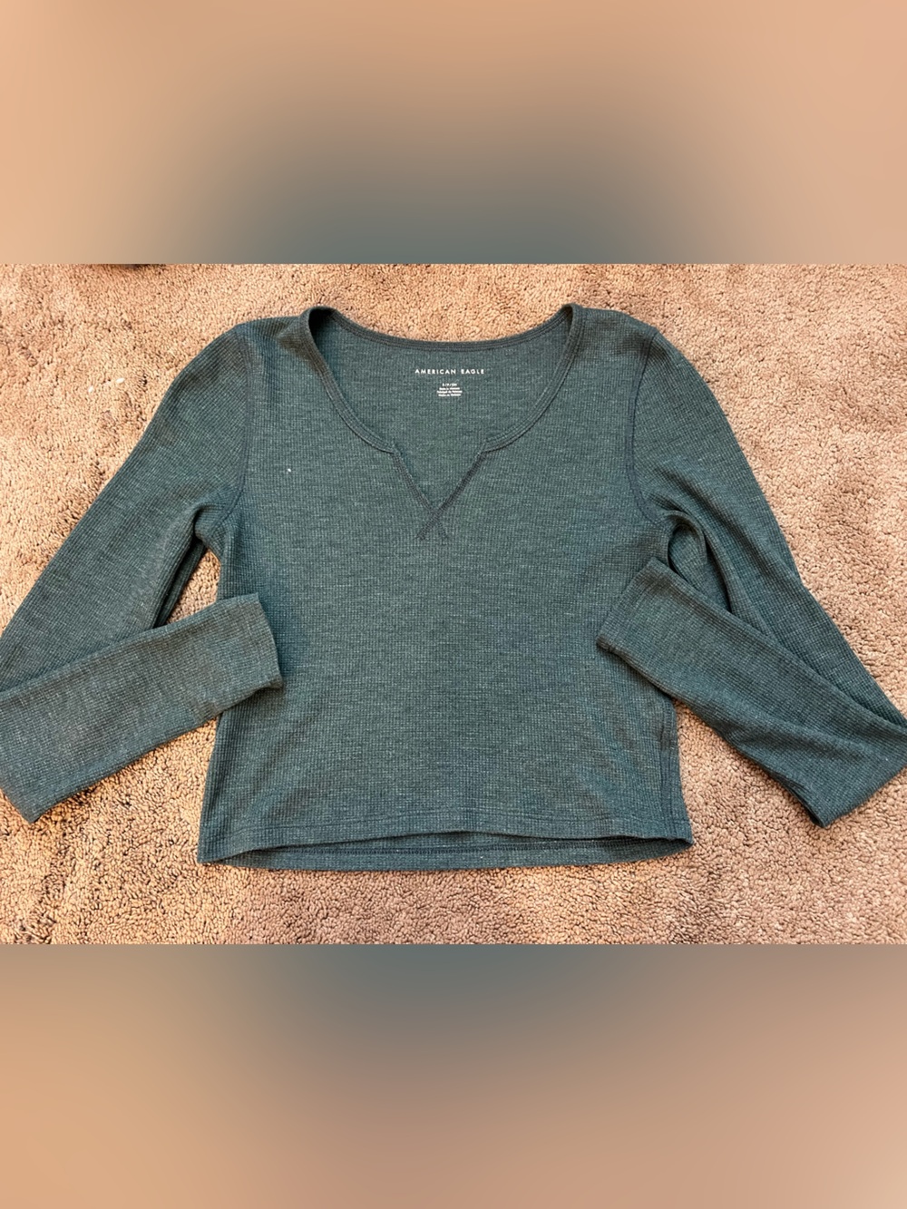 Green Ribbed Long Sleeve